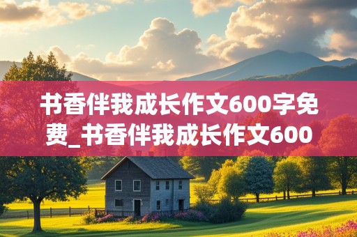 书香伴我成长作文600字免费_书香伴我成长作文600字免费阅读