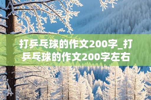 打乒乓球的作文200字_打乒乓球的作文200字左右