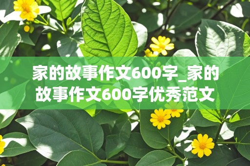 家的故事作文600字_家的故事作文600字优秀范文