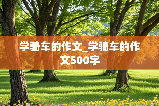 学骑车的作文_学骑车的作文500字