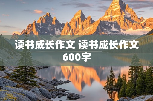 读书成长作文 读书成长作文600字