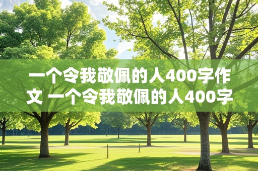 一个令我敬佩的人400字作文 一个令我敬佩的人400字作文清洁工