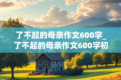 了不起的母亲作文600字_了不起的母亲作文600字初中