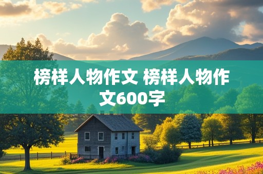 榜样人物作文 榜样人物作文600字