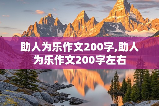 助人为乐作文200字,助人为乐作文200字左右