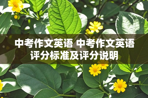 中考作文英语 中考作文英语评分标准及评分说明