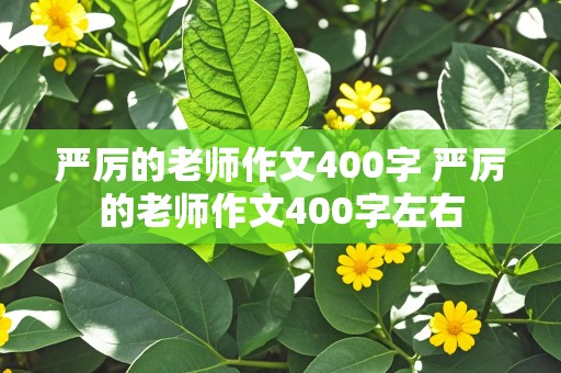 严厉的老师作文400字 严厉的老师作文400字左右