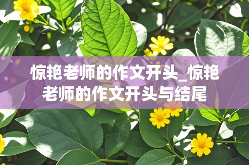 惊艳老师的作文开头_惊艳老师的作文开头与结尾