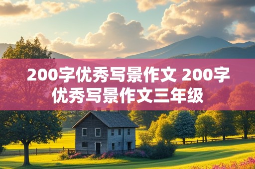 200字优秀写景作文 200字优秀写景作文三年级