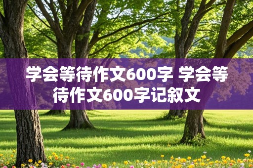 学会等待作文600字 学会等待作文600字记叙文