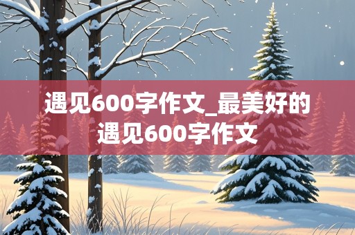 遇见600字作文_最美好的遇见600字作文