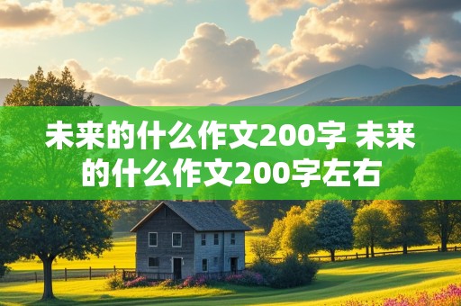 未来的什么作文200字 未来的什么作文200字左右