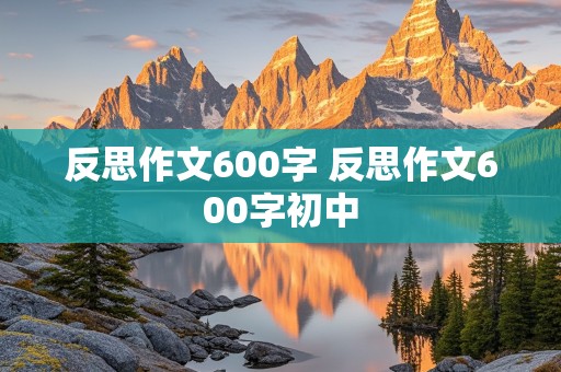 反思作文600字 反思作文600字初中