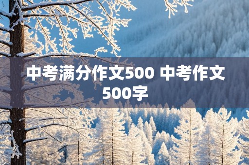 中考满分作文500 中考作文500字