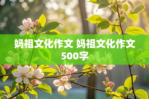 妈祖文化作文 妈祖文化作文500字