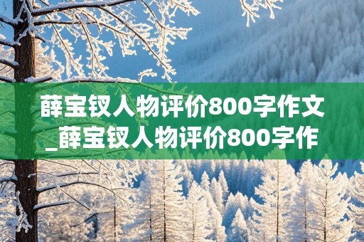 薛宝钗人物评价800字作文_薛宝钗人物评价800字作文高中