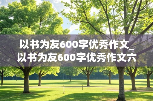 以书为友600字优秀作文_以书为友600字优秀作文六年级上册