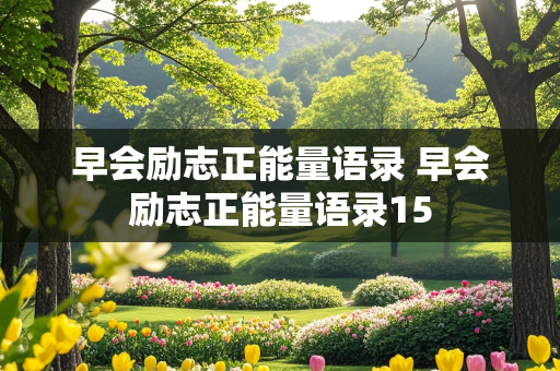 早会励志正能量语录 早会励志正能量语录15