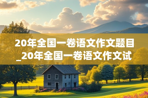 20年全国一卷语文作文题目_20年全国一卷语文作文试题