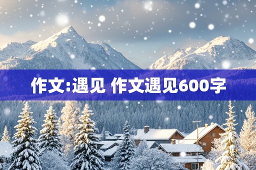 作文:遇见 作文遇见600字