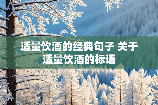 适量饮酒的经典句子 关于适量饮酒的标语