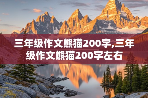 三年级作文熊猫200字,三年级作文熊猫200字左右