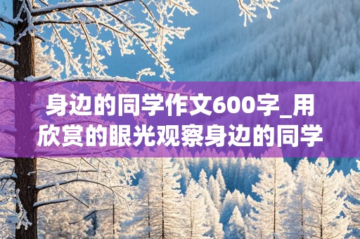 身边的同学作文600字_用欣赏的眼光观察身边的同学作文600字