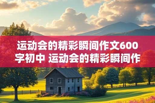 运动会的精彩瞬间作文600字初中 运动会的精彩瞬间作文600字初中跳远