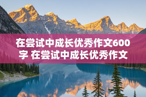 在尝试中成长优秀作文600字 在尝试中成长优秀作文600字初中