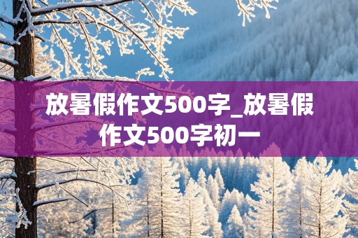 放暑假作文500字_放暑假作文500字初一