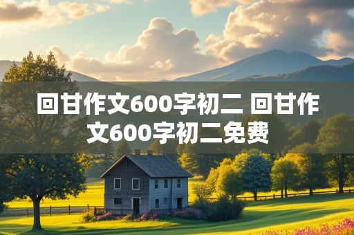 回甘作文600字初二 回甘作文600字初二免费