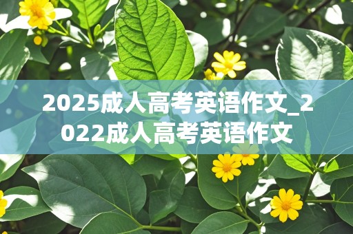 2025成人高考英语作文_2022成人高考英语作文