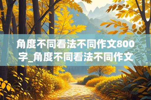 角度不同看法不同作文800字_角度不同看法不同作文800字议论文