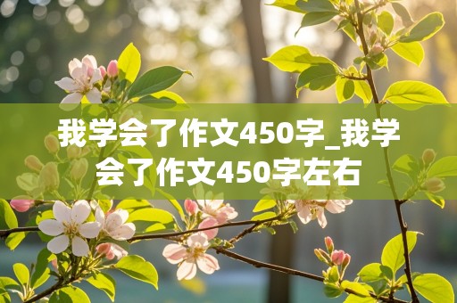 我学会了作文450字_我学会了作文450字左右