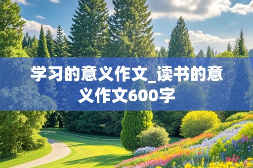 学习的意义作文_读书的意义作文600字