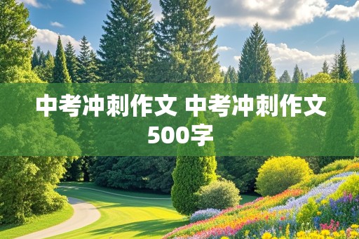 中考冲刺作文 中考冲刺作文500字