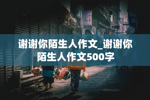 谢谢你陌生人作文_谢谢你陌生人作文500字