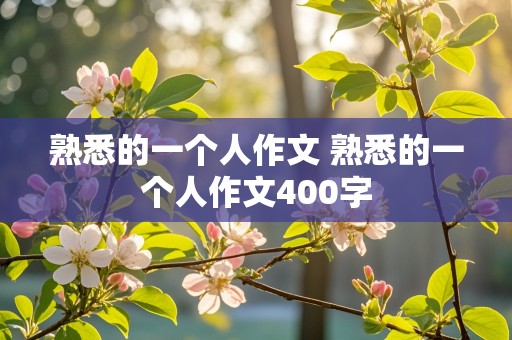 熟悉的一个人作文 熟悉的一个人作文400字