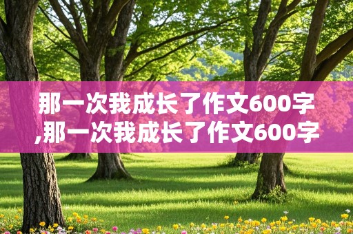 那一次我成长了作文600字,那一次我成长了作文600字初中生