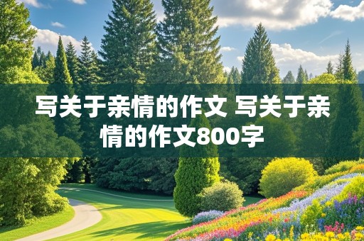 写关于亲情的作文 写关于亲情的作文800字