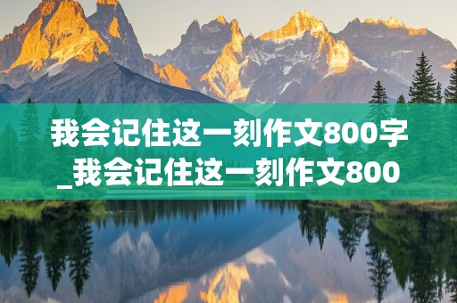 我会记住这一刻作文800字_我会记住这一刻作文800字九年级