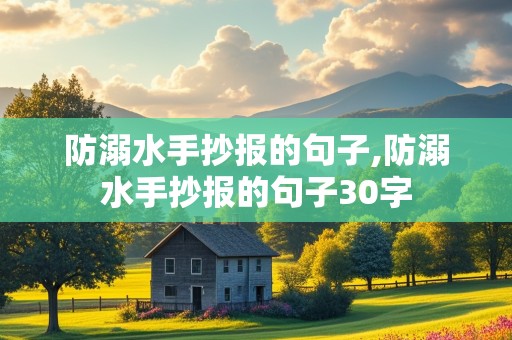 防溺水手抄报的句子,防溺水手抄报的句子30字