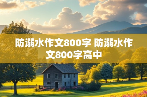 防溺水作文800字 防溺水作文800字高中