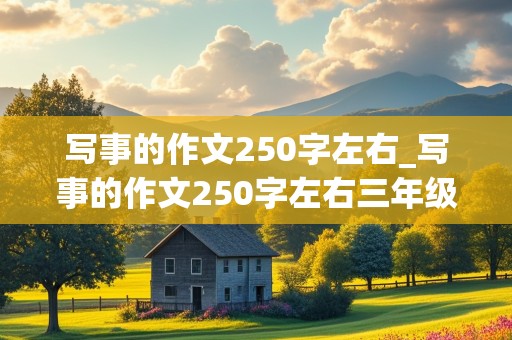 写事的作文250字左右_写事的作文250字左右三年级