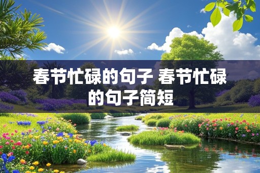 春节忙碌的句子 春节忙碌的句子简短