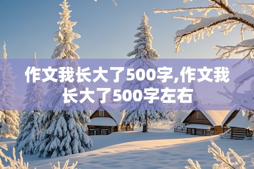 作文我长大了500字,作文我长大了500字左右