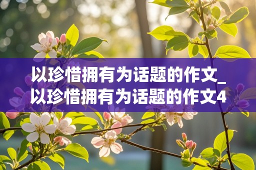 以珍惜拥有为话题的作文_以珍惜拥有为话题的作文400字