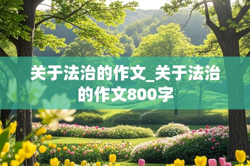 关于法治的作文_关于法治的作文800字