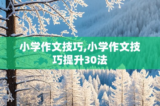 小学作文技巧,小学作文技巧提升30法