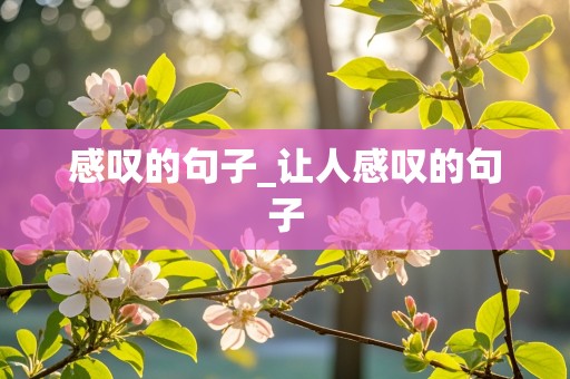 感叹的句子_让人感叹的句子